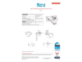 Specification Sheet - Roca L20 Wall Basin Mixer Tap Set Chrome (4 Star)