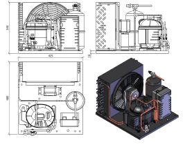 Tecumseh Condensing Unit 1/2hp R404A MHBP Aet4470ZHR