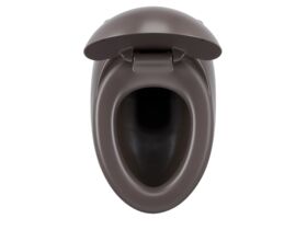 Supporting Image 4 - LAUFEN Alessi Rimless Wall Hung Pan with Soft Close Seat Matte Cafe (4 Star) - Top with Seat Open