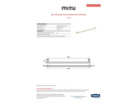 Specification Sheet - Mizu Drift Single Towel Rail 900mm Brushed Brass