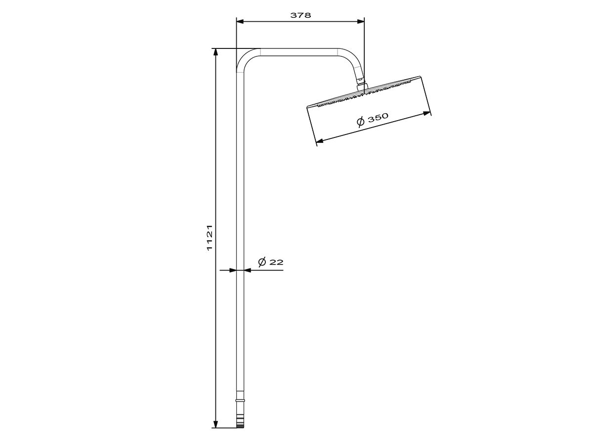 Milli Inox Freestanding Riser with 300mm Head (3 Star)