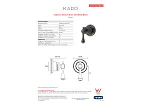 Specification Sheet - Kado Era Shower Mixer Slim Matte Black