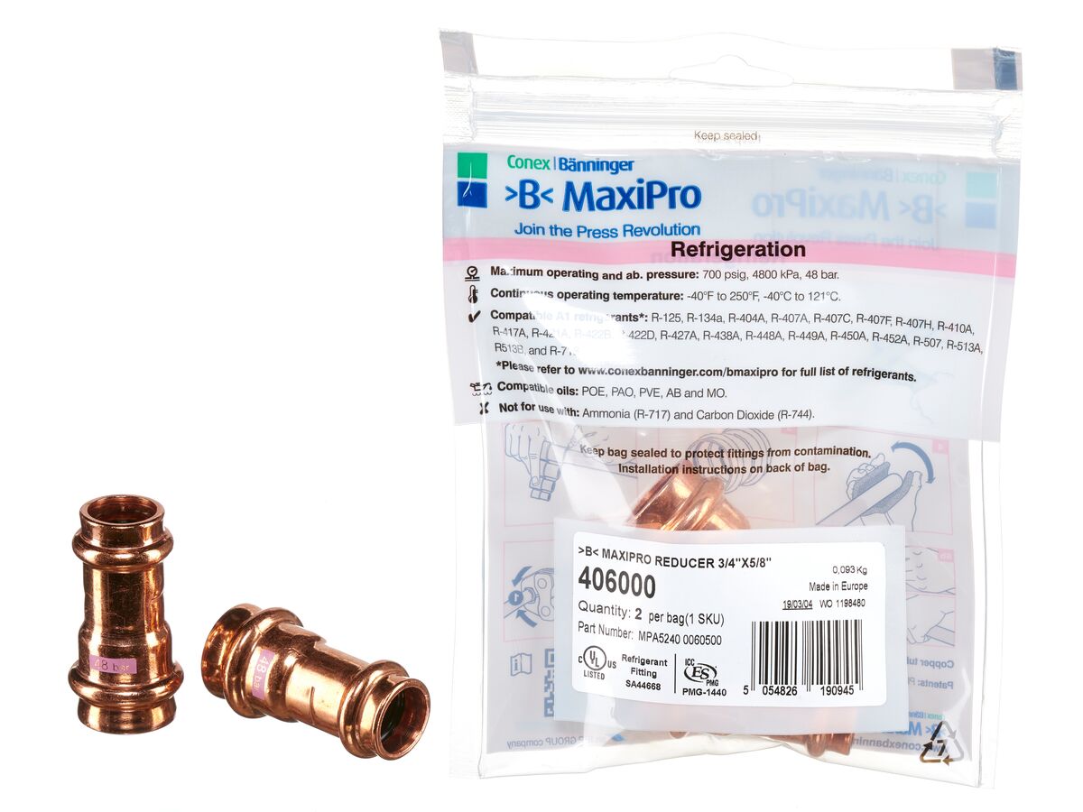 >B< Maxipro Reducer 3/4" x 5/8" Bag of 2