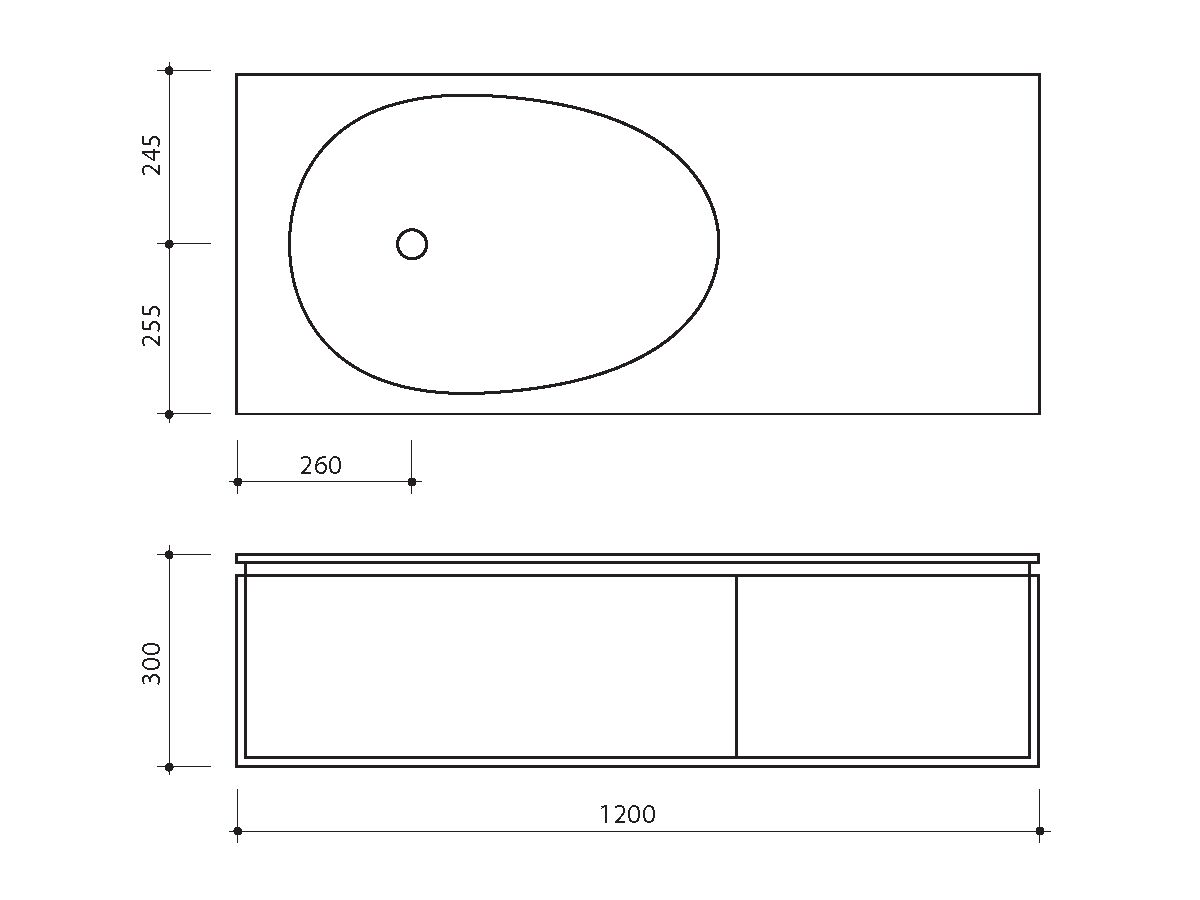 ISSY Glide Wall Hung Vanity Unit Single Bowl 2 Drawers 1200mm White