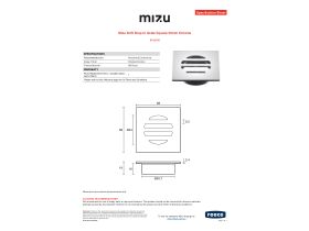 Specification Sheet - Mizu Drift Drop In Grate Square 50mm Chrome