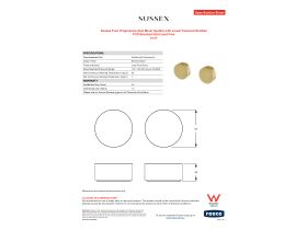 Specification Sheet - Sussex Pure Progressive Dual Mixer System with Linear Textured Handles PVD Brushed Gold Lead Free