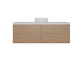 Supporting Image - Kado Aspect Wall Hung Vanity Unit 1500mm Single Bowl 4 Drawer Corian 50mm Top - Boston Oak