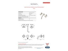 Specification Sheet - Sussex Oria Cross Wall Bath Set 165mm PVD Brushed Nickel