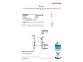 Specification Sheet - Faucet Strommen Vara Disc Wall Set with Single Rail Shower Tap System Kit Matte Black (3 Star) Lead Free