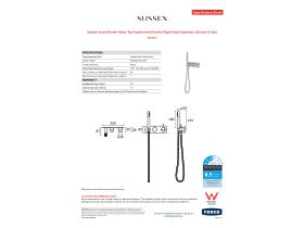 Specification Sheet - Sussex Scala Shower Mixer Tap System with Diverter Right Hand Operation Chrome (3 Star)