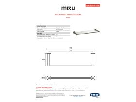 Specification Sheet - Mizu Drift Glass Shelf Brushed Nickel