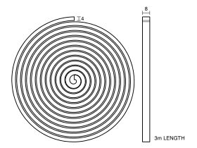 Technical Drawing - Memo Foam Sink Sealing Tape 4mm x 8mm x 3mtr