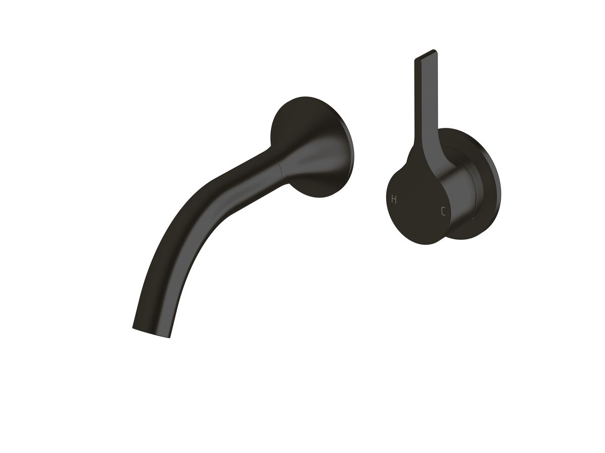 Sussex Oria Wall Bath Mixer Outlet System 165mm PVD Matte Black
