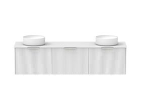 Supporting Image - Kado Neue Fluted Square All Drawer 1800mm Wall Hung Vanity with Double Basin Durasein 12mm Top Ultra White