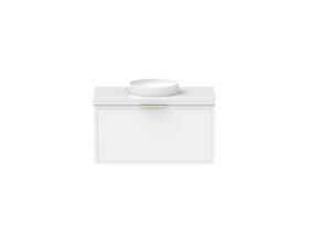 Supporting Image - Kado Lux Slim All Drawer 900mm Wall Hung Vanity with Centre Basin 50mm Top Matte White