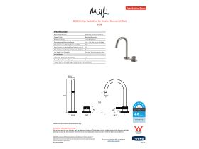 Specification Sheet - Milli Etch Hob Basin Mixer Set Brushed Gunmetal (6 Star)