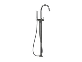 Supporting Image - Faucet Strommen Vara Fin Floor Mounted Bath Mixer with Handshower Trimset Brushed Graphite (3 Star)