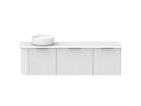 Supporting Image - Kado Neue Fluted Single Curve All Drawer 1650mm Wall Hung Vanity with Left Hand Basin 20mm Top Ultra White