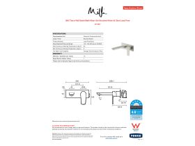 Specification Sheet - Milli Trace Wall Basin/Bath Mixer Set Brushed Nickel (6 Star) Lead Free