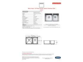 Specification Sheet - Memo Hugo 1 3/4 Bowl Sink Nth SS