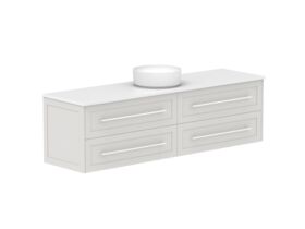 Supporting Image - Kado Lux 1800mm All Drawer Wall Hung Vanity Unit 4 Drawers Centre Bowl Vanity 20mm Top