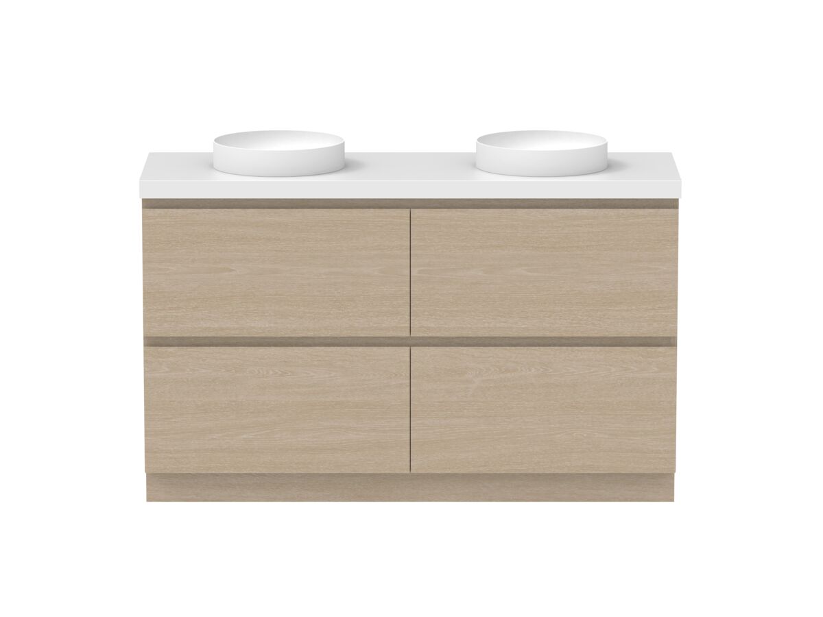 Hero - Posh Domaine All-Drawer Twin 1500mm Floor Mounted Vanity Unit Double Bowl 50mm Top