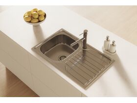 In Situ - Posh Bristol Single Bowl Sink 1 Taphole Left Hand Bowl with Drainer Stainless Steel