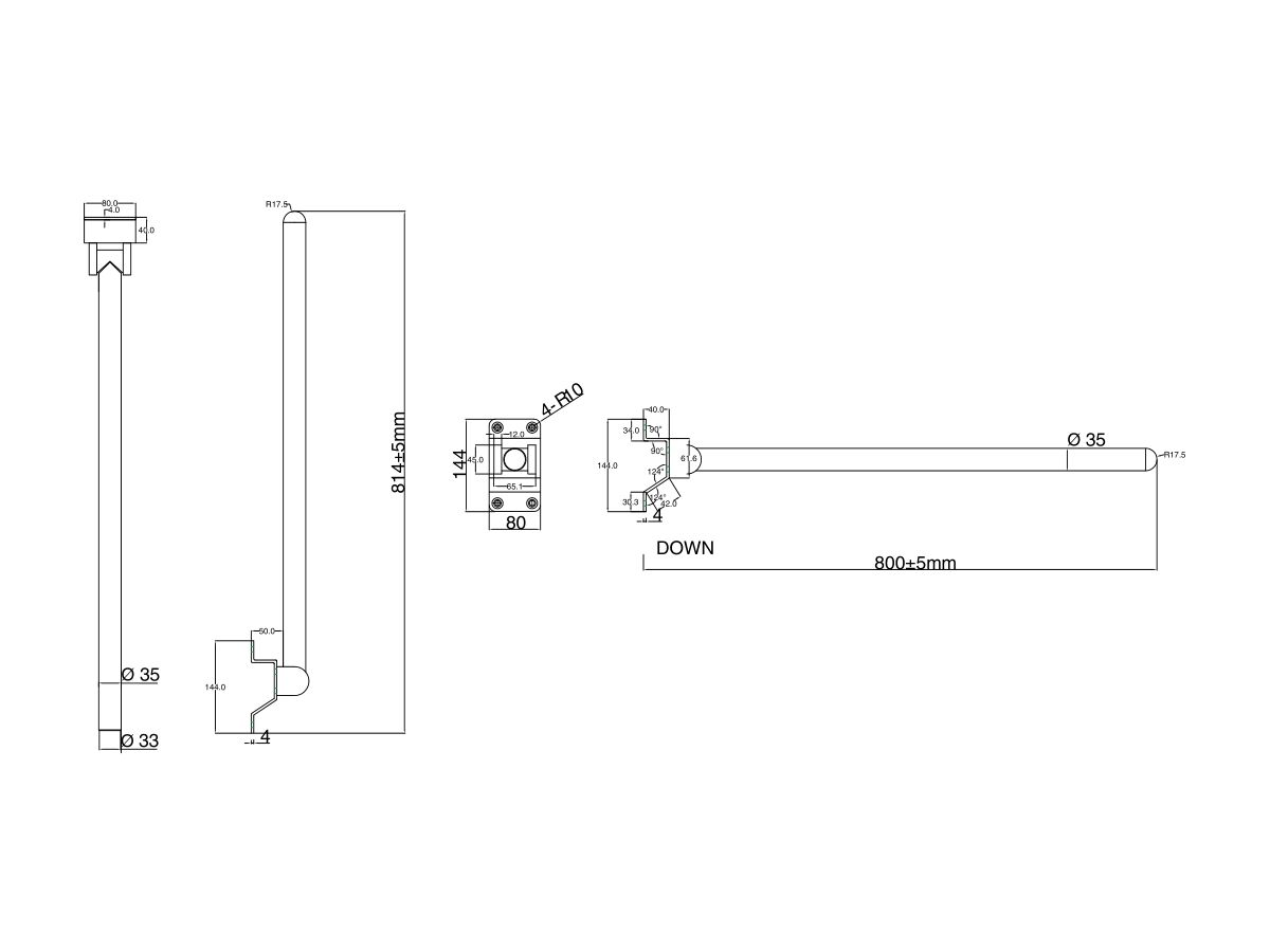 Wolfen Wall Mounted Support Arm Stainless Steel