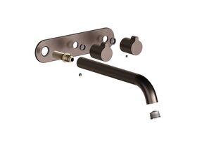 Hero - Faucet Strommen Vara Fin Wall Basin / Bath Hostess Tap System Right Hand 200mm Trimset Armada Bronze (6 Star) Lead Free