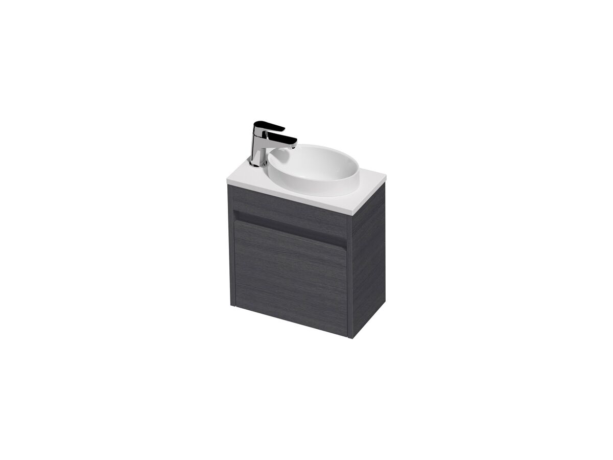 Posh Domaine Mini 400 1 Door Wall Hung Colour Cherry Pie with Basin