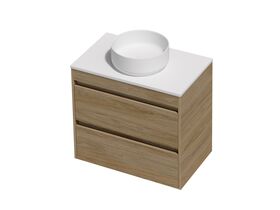Posh Domaine Twin 750 2 Drawer Wall Hung Colour Cherry Pie - Basin not included