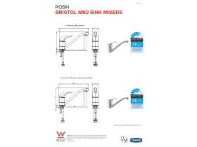Technical Guide - Posh Bristol MK2 Sink Mixer Chrome (4 Star)
