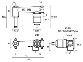 Mizu Wall Mixer Set Universal Inwall Body