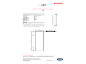 Specification Sheet - Kado Lux Framed Shower Panel 900mm Matte Black