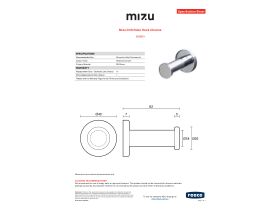 Specification Sheet - Mizu Drift Robe Hook Chrome