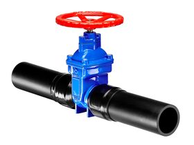 Dimax Resilient Seated Gate Valve with Handwheel PN16 125mm SDR11 HDPE PE Tail 100mm Clockwise Close