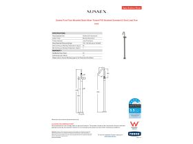 Specification Sheet - Sussex Pure Floor Mounted Basin Mixer Trimset PVD Brushed Gunmetal (5 Star) Lead Free