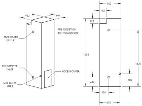 Thermann Gas 135L Storage Dimensions