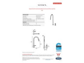 Specification Sheet - Sussex Oria Pull Out Hob Sink Mixer Set Chrome (5 Star) Lead Free