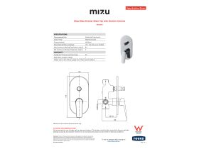 Specification Sheet - Mizu Bliss Shower Mixer Tap with Diverter Chrome