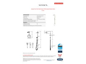 Specification Sheet - Sussex Pure Twin Rail Shower PVD Brushed Nickel (3 Star)