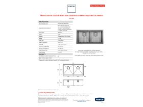 Specification Sheet - Memo Zenna Double Bowl Sink Stainless Steel Nanoplated Gunmetal