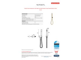 Specification Sheet - Sussex Scala Handshower with Water Inlet Wall Bracket Living Tumbled Brass (3 Star)