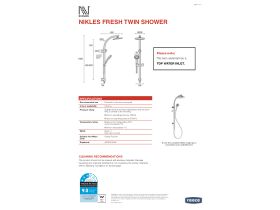 Technical Guide - Nikles Fresh Twin Rail Shower 200mm Handpiece Chrome (3 Star)