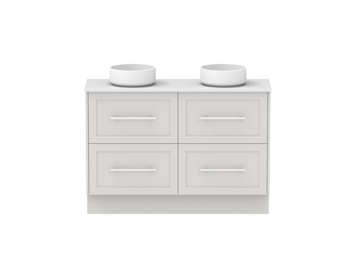 Hero - Kado Lux Ensuite All Drawer Twin 1200mm Floor Mount Double Basin 20mm Top