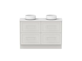 Hero - Kado Lux Ensuite All Drawer Twin 1200mm Floor Mount Double Basin 20mm Top