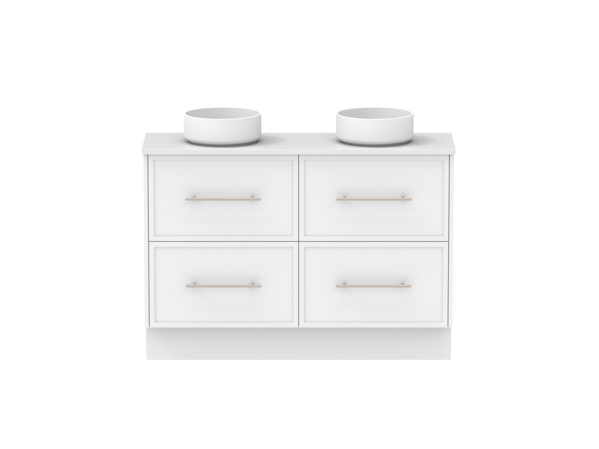 Supporting Image - Kado Lux Ensuite All Drawer Twin 1200mm Floor Mount Double Basin 20mm Top Shaker