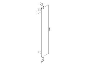 Technical Drawing - Hydrotherm Pure Vertical Single Heated Towel Rail 900 x 38mm