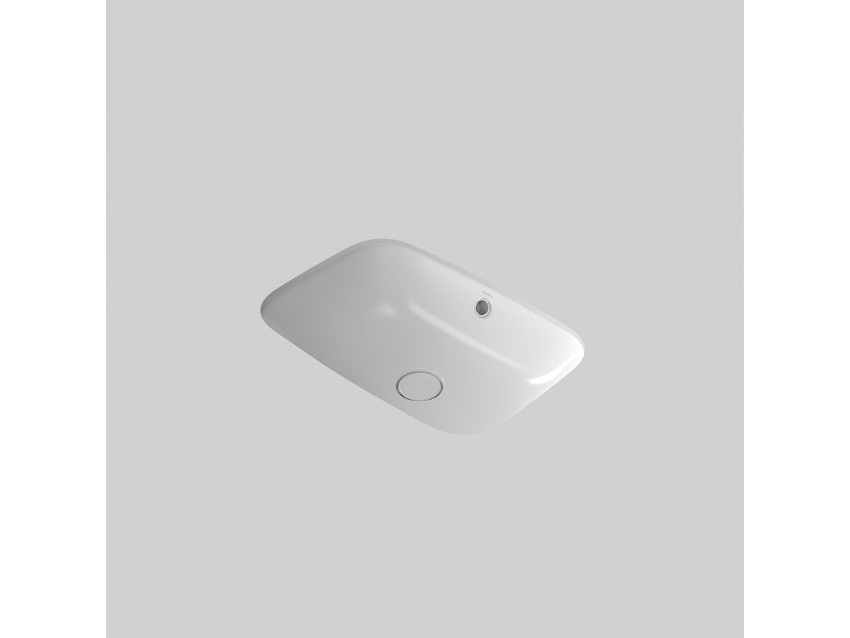 In Situ - Caroma Forma II 550mm Under Counter Basin No Taphole with Overflow Gloss White