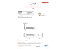 Specification Sheet - Sussex Scala Straight Toilet Roll Holder Brushed Nickel